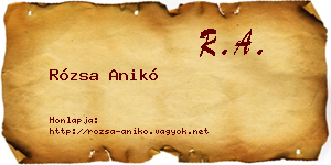 Rózsa Anikó névjegykártya